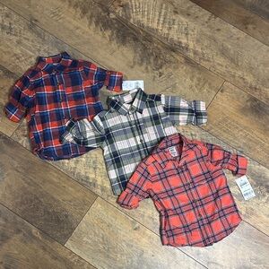 CARTER’S Bundle of Plaid Button Down Shirts, Size 9M, 2 NWT